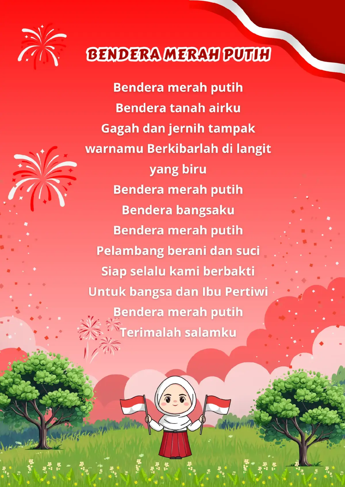 #benderamerahputih #lagunasional #liriklagu #indonesia 