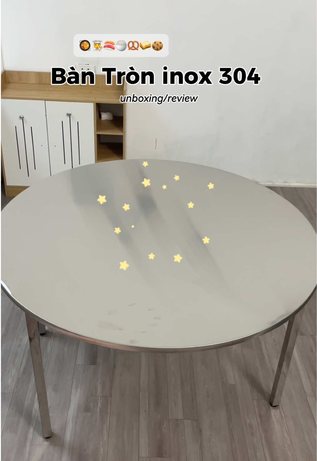 Bàn ăn tròn 1m2 inox 304 #baninox #bananinox #baninox304 #inox304  #bantrongapgon 