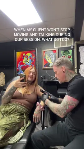 We’ve all had those clients that won’t stop moving during their tattoo session, what would you do if they were constantly moving during the session and making your job difficult?  #tattooartist #tattooing #tattoo #tattooer #durbmorrison  