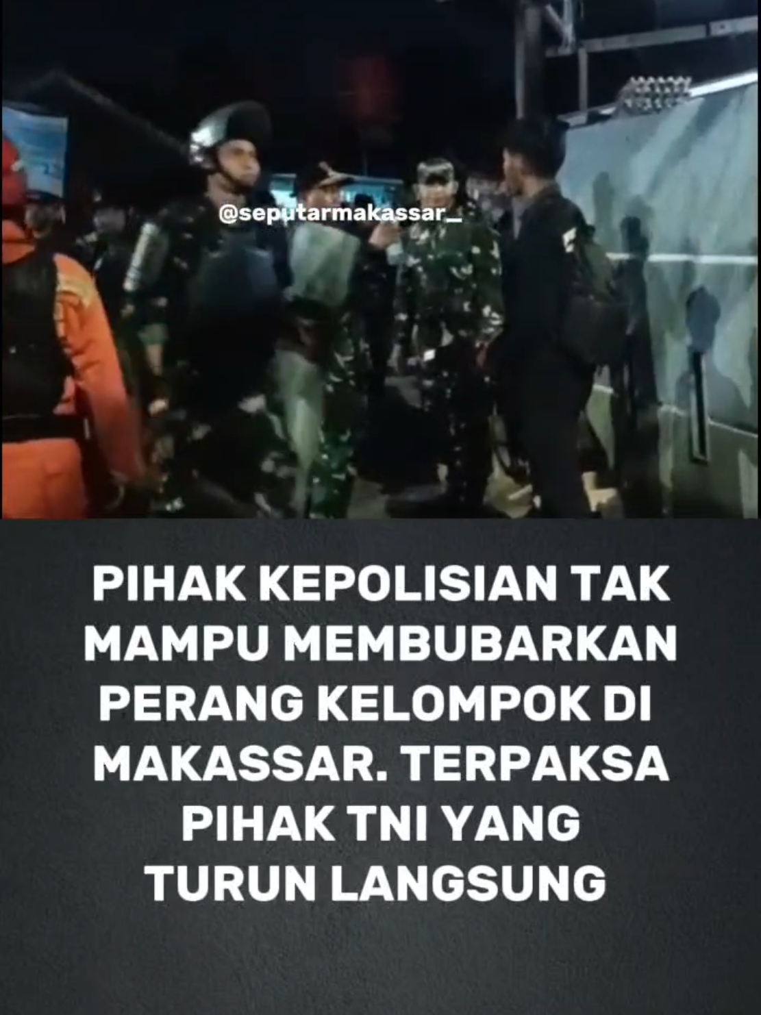 Apa yang terjadi kalau sudah seperti itu.... . . #makassar #fyp #seputarmakassar #tni #tawuran 