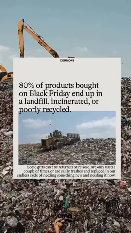 Louder for the people in the back: just because it’s on sale doesn’t mean you have to buy it. Opt for gifting experiences, sustainable products, and vintage.  Via @Commons   #environmentallyfriendly #trending #sustainablefashion #thrifting #zerowaste 