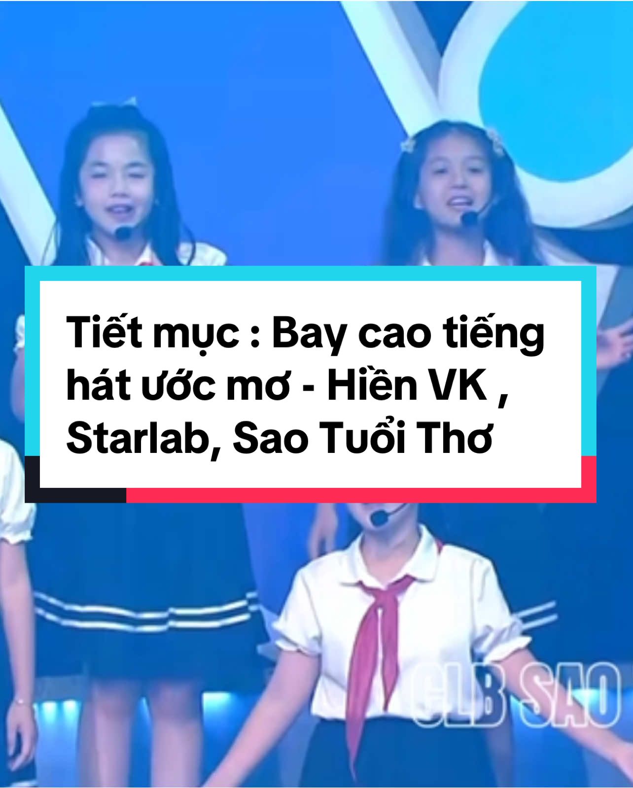 Bay cao tiếng hát ước mơ - Hiền VK , Starlab, Sao Tuổi Thơ |  Bay cao trên những vì sao Em đi đi dưới cờ sao Biết mấy tự hào càng thêm yêu xiết bao.Bay cao niềm mơ ước , bay tới ngàn vì sao #clbsaotuoitho #starlab #baycaotienghatuocmo #ngaynhagiaovietnam #alithucphuong 
