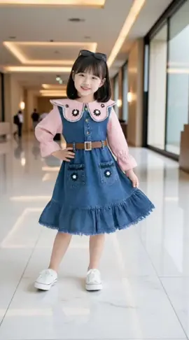 MIDI Dress NAYYARA Flower Anak Kekinian Bahan Jeans Mix Katun Salur Free Belt Anak Perempuan Usia 3 - 10 Tahun Free Tas Dress denim Wash Kekinian Fashion Baju Anak Perempuan Model Koreans Syle Dress Lebaran Anak Perempuan Terbaru 2026 - COD #dressanak #setelananak #fashionanak #ootdanak #fypシ゚ 
