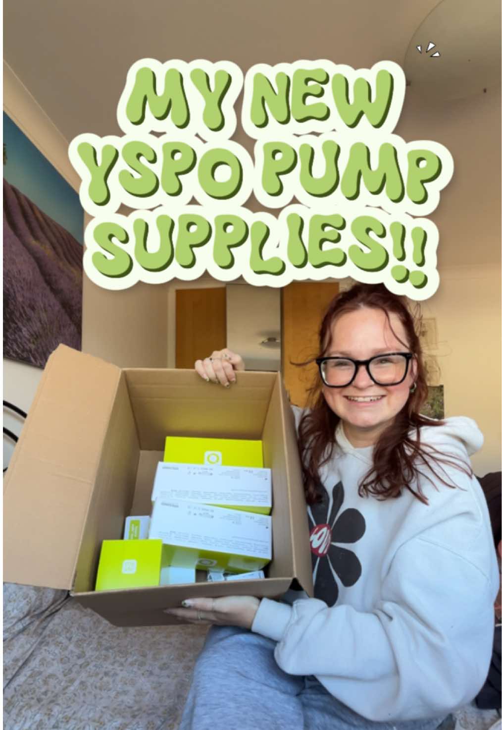 I’ve got my pump supplies! Can you tell how happy I am? I don’t even know the amount of times I say I’m so excited 😆 #type1diabetes #ypsopump #pump #diabetes #autoimmunedisease 