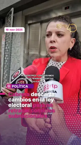 Daniela Cabrera, vicepresidenta de la Cámara de Diputados, manifestó su rechazo a la propuesta de incorporar nuevas alianzas y partidos en las elecciones subnacionales. Según la legisladora, modificar la ley implicaría demoras perjudiciales para el calendario electoral, por lo que se apunta a aprobar la convocatoria sin ajustes este martes. #RTPBolivia #elecciones 