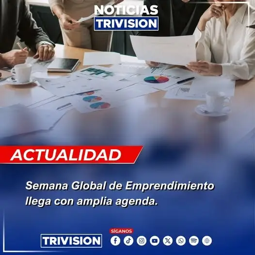 🔴 #NoticiasTrivisión | El MEIC anunció una agenda de actividades gratuitas presenciales y virtuales que se desarrollarán del 17 al 22 de noviembre como parte de la Semana Global de Emprendimiento.  La iniciativa busca fortalecer los conocimientos de emprendedores mediante charlas sobre fortalecimiento empresarial, acceso a herramientas financieras, tecnológicas y de gestión, así como promover la cultura emprendedora.