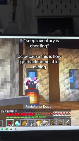 I love playing with keep inventory on, I mean it’s supposed to be fun 🤷🏼‍♀️ also ignore my house, it’s not done yet #Minecraft #minecraftnoob #minecraftkeepinventory 