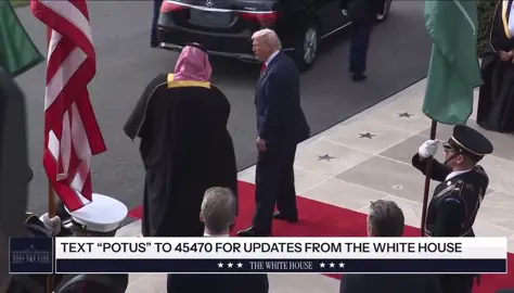 ‏في حفل مُهيب وعظيم .. ‏سمو سيدي #ولي_العهد الأمير #محمد_بن_سلمان يصل البيت الأبيض وفي مُقدّمة مُستقبليه فخامة الرئيس دونالد #ترامب 🇸🇦🇺🇸 ‏#محمد_بن_سلمان_في_واشنطن #MBSINUSA