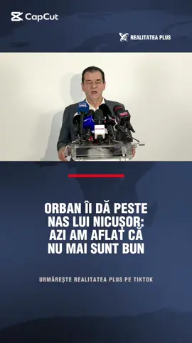 Ludovic Orban vine cu o primă reacție acidă după despărțirea așa-zis amiabilă de Nicușor Dan. „Azi am aflat că nu mai sunt bun, după ce președintele mi-a cerut să fiu în echipa lui” a spus fostul consilier prezidențial. Ludovic Orban a explicat că Nicușor Dan s-a simțit deranjat de declarația lui Orban legată de susținerea candidatului USR Cătălin Drulă în cursa pentru primăria capitalei. Fostul premier susține că președintele îi este dator pentru sprijinul acordat în campanie. #realitateaplus #orban #nicusordan #drula #primariacapitalei 