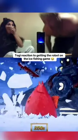Togi reaction to getting the robot on the ice fishing game 😭 #kickstreaming #togi 