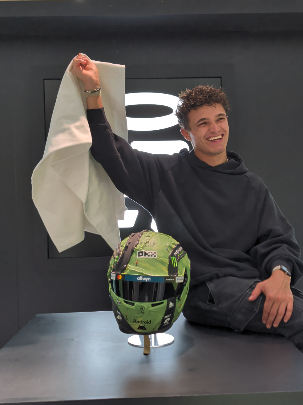 Lando's 150th gp helmet with Werner Bronkhorst really is ART #F1 #VegasGP 