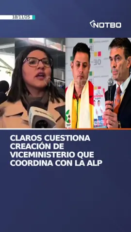 La diputada Lissa Claros cuestiona la creación de un viceministerio que coordina con la ALP y dice que esa función ya la ejerce el presidente nato, Edmand Lara. #RodrigoPaz #edmandlara #paratiiiiiiiiiiiiiiiiiiiiiiiiiiiiiii #Notbo 