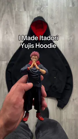 Itadori Yuji hoodie inspired from Jujutsu Kaisen. I combined his black hoodie from season 3 and his iconic red hood to make subtle anime clothes that you can wear anywhere. Dropping 21/11/25. Link in bio. #anime #animeclothing #jujutsukaisen #itadoriyuji #streetwear 