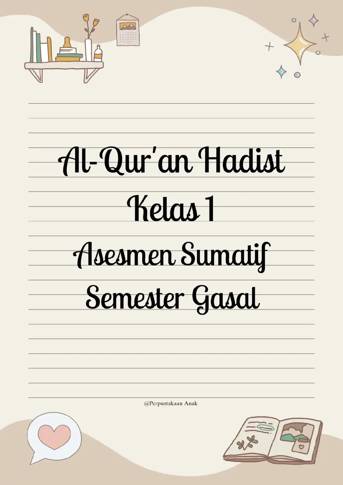 Al-Qur'an Hadist Kelas 1 Semester Gasal