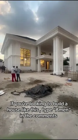 If you’re looking to build a house like this, type “amen” in the comments  Every project starts with a vision and this one has progressed into reality.  #modelxcapeconstruction #houseplan #buildingahouse #mansion #kumasitiktok🇬🇭 
