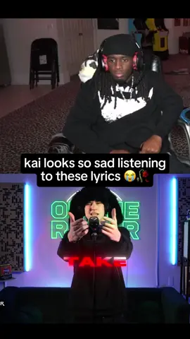 Bro is reevaluating his whole life listening to these sad ahh lyrics 💔🥀 #overtonight #fyp #kaicenat #reaction #streamclips 