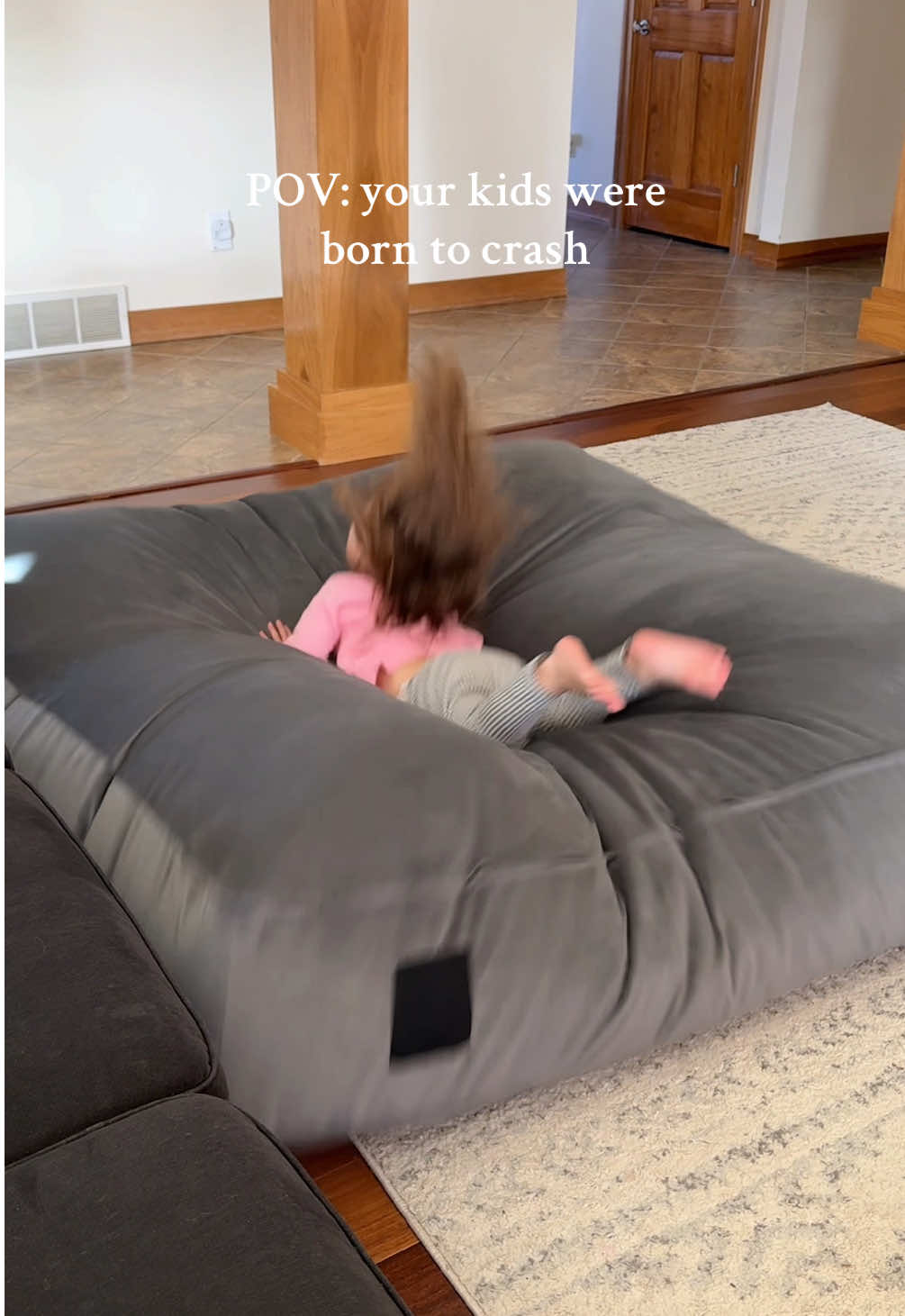 This epic crash pad creates a soft landing for your kids to be wild! It has air holes to release pressure and comes in different sizes to fit your space.  🛍️ 🔗 in bio  #kidsfavorite #giftsforkids #kidsactivites #sensoryplay indoor play ideas, activities for kids, gifts for kids, kids gift ideas, sensory play 