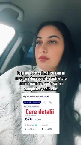 Anul acesta nu a fost cel mai bun pentru mine. Am pierdut oameni dragi sufletului meu, oameni care m-au crescut de mic copil, iar durerea m-a pus la încercare mai mult decât orice. Dar chiar și așa, am refuzat să renunț. În loc să mă las doborât, am căutat soluții și am descoperit o activitate online care îmi suplimentează veniturile. Poate că nu schimbă totul peste noapte, dar reprezintă un pas înainte  o dovadă că atunci când cauți oportunități, le găsești. Învăț, mă adaptez și merg mai departe, convinsă  că fiecare efort mic mă ajută să-mi construiesc un viitor mai bun, în onoarea celor care nu mai sunt, dar care mi-au dat puterea să continui.#motivatiezilnica #viatareala #muncaonline #femeiputernice #mamici 