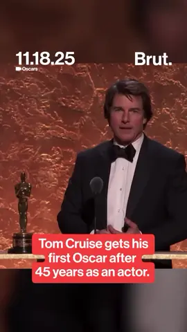 Tom Cruise, 63, received his first Oscar on Sunday, accepting an honorary award at the Governors Awards in Hollywood. In his speech, the four-time nominee said filmmaking is central to his identity and praised the directors, crews and collaborators he has worked with over his 45-year career, highlighting what he called the enduring power of movies.