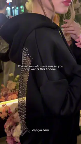 You might think this is just another hoodie — but you couldn’t be more wrong. This piece was designed for people who want more from their clothes than just comfort. The open-back silhouette, paired with thousands of hand-set crystals, creates a look that instantly shifts the energy around you. It’s bold without being loud, feminine without being fragile, and unique without trying too hard. The crystals aren’t glued in bulk. They’re placed individually, so they reflect light in a smooth, even glow that looks elevated in any setting — natural light, night time, flash photography. Every movement makes the back come alive. We chose a premium heavyweight fabric that holds its structure but still feels soft and warm on the body. It frames your shape, highlights your posture, and moves with you instead of pulling or stretching. You get comfort, but it still looks like high-end fashion — because that’s exactly what it is. This hoodie isn’t meant to sit in a closet. It’s meant to be the piece you reach for when you want to feel like you, but stronger, brighter, more confident. The one that instantly turns a simple moment — grabbing a coffee, walking into a room, stepping out of a car — into a moment everyone remembers. Limited drop, no guaranteed restocks, and definitely nothing like the copies you might see online. This is the original. Follow the profile and stay tuned for the drop of this extraordinary piece. #coplyo #hoodie 