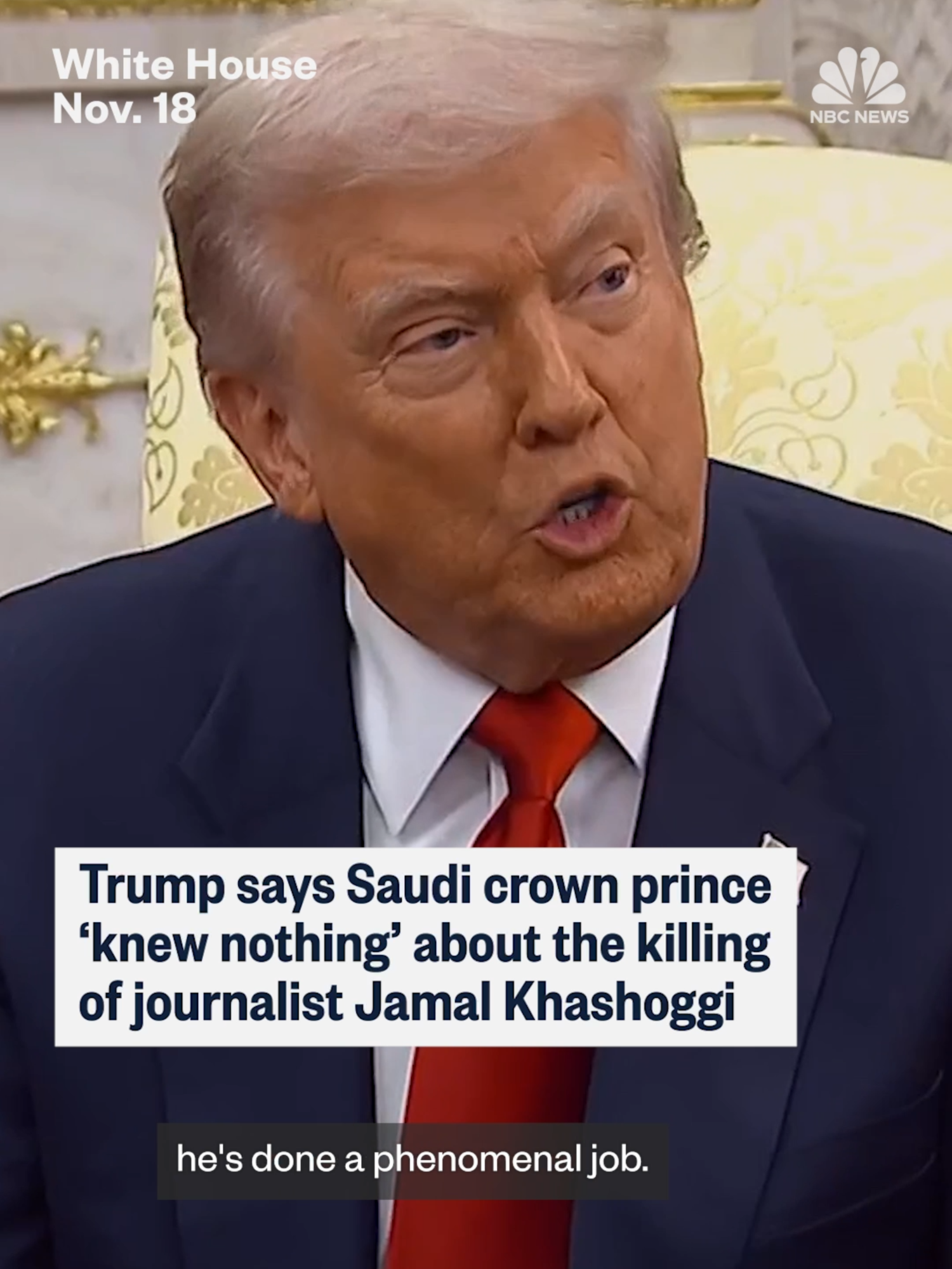 President #Trump says that Crown Prince Mohammed knew 