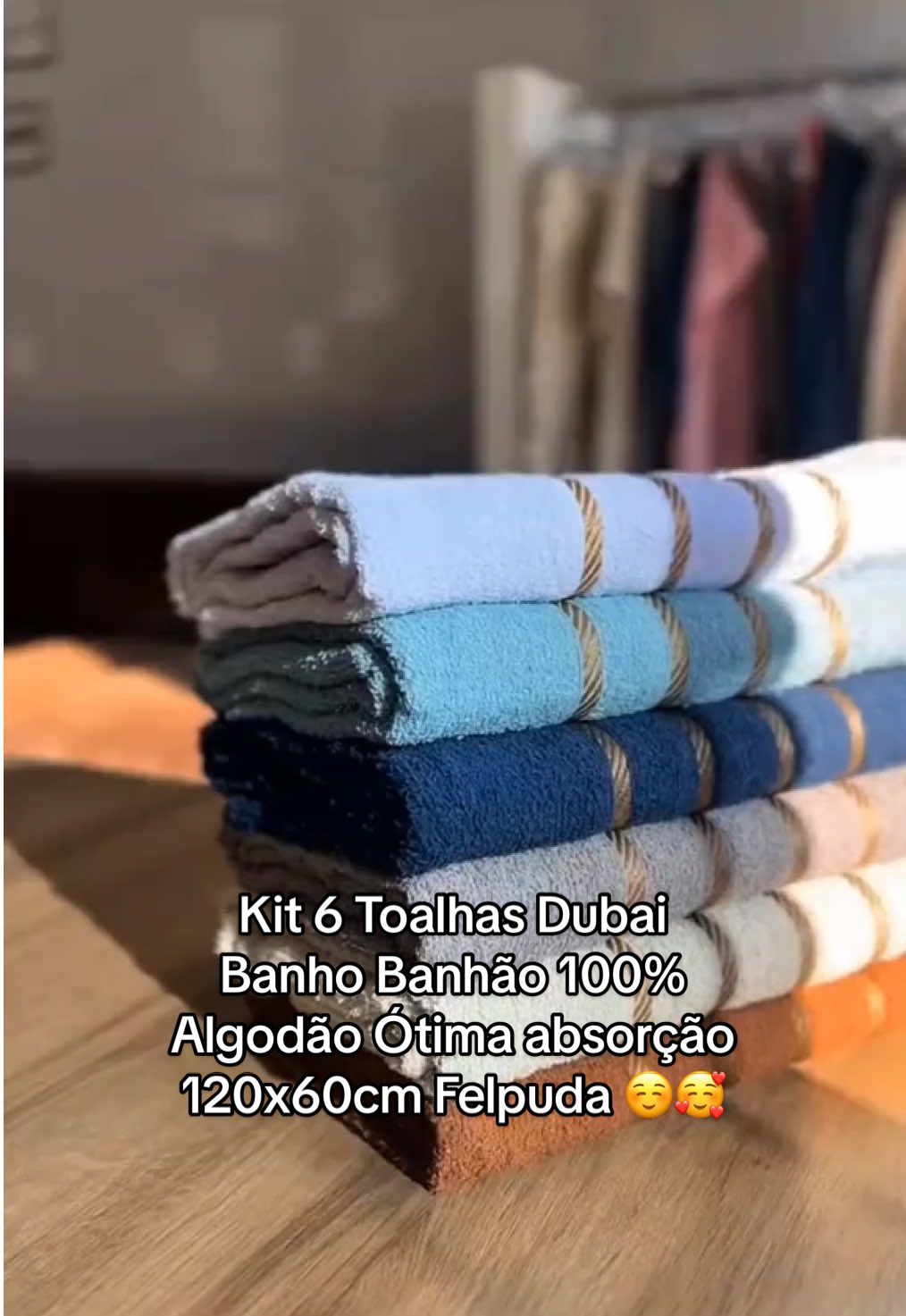 Kit 6 Toalhas Dubai Banho Banhão 100% Algodão Ótima absorção 120x60cm Felpuda☺️🥰🫧🚿 😌 gostou ? Link aqui 👇🏻👇🏻 🔗 https://s.shopee.com.br/20njuRVII6 ##toalhas##banho##jogodetoalhas##casa##enxoval