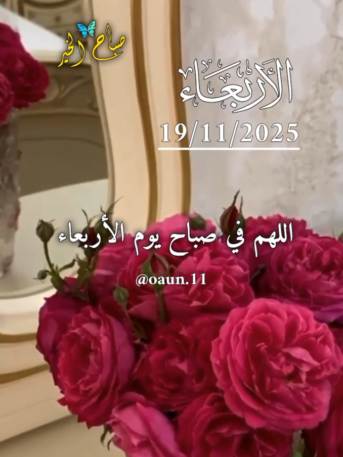 دعاء صباح يوم الأربعاء 19/11/2025🌹🌹 اللهم حصن قلوبنا من هموم الدنيا وأوجاعها 🤲 #دعاء_صباح_يوم_الاربعاء #اللهم_امين_يارب_العالمين #دعاء_يريح_القلوب #اللهم_لك_الحمد_ولك_الشكر #ادعيه_صباحيه 