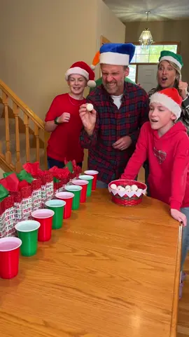 Crazy Christmas Toss Challenge 🔴🟢 #games #familygamenight #partygames#christmas #christmasparty 