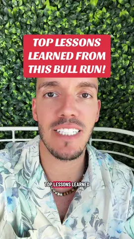 Every crypto cycle is different in its own way. That’s why it is crucial to reflect on what you could have done better. These are my top lessons learned from this bull run: 1. Don’t be greedy. 2. Zoom Out 3. Stay away from leverage.  Practicing save investment crypto is the real way to succeed in these markets. We will learn and come back stronger next time! #fyp #crypto #bitcoin #stocks #wealth