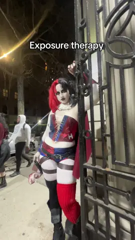 Everytime I go out in costume people are actually so nice to me #harleyquinn #harleyquinncosplay #handmadecosplay #cosplayer #cosplayinginpublic ⚠️FAKE BODY⚠️