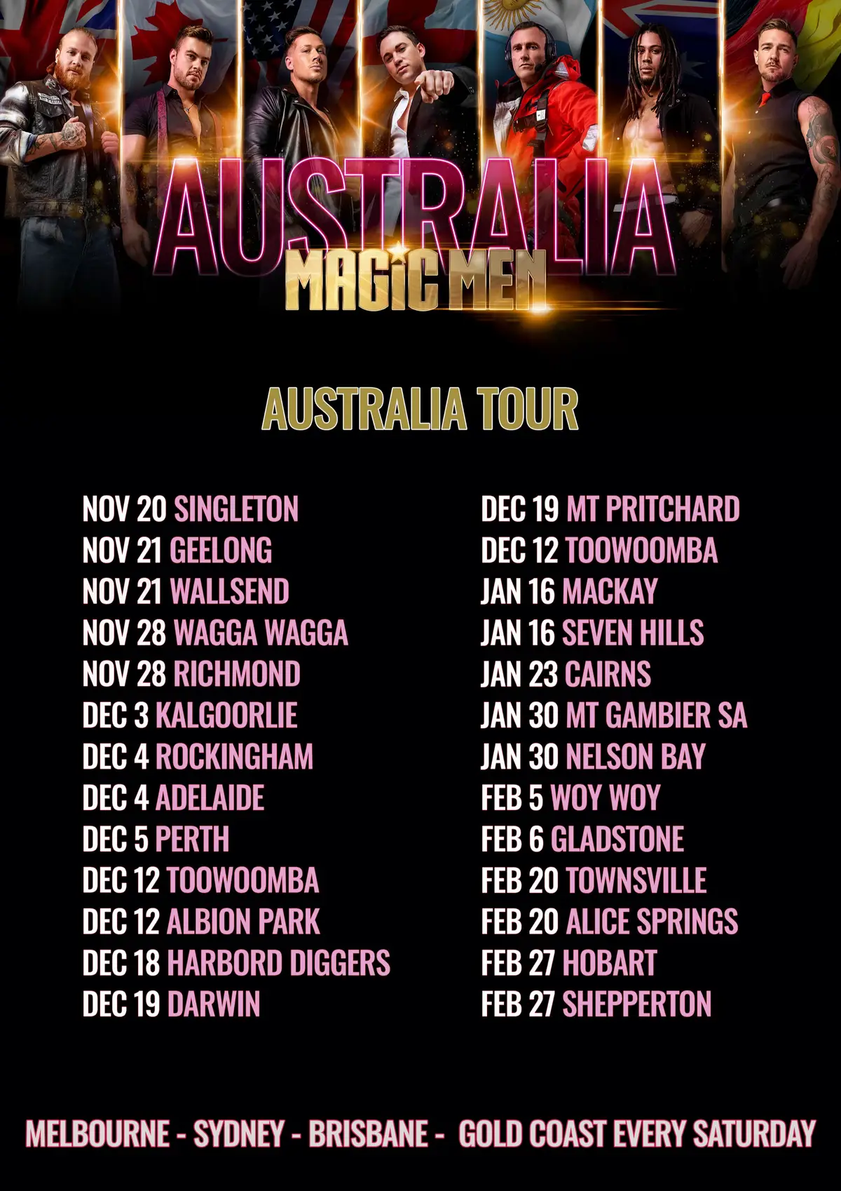AUSTRALIA TOUR DATES leading into 2026 no slowing down here. You keep supporting us so we will keep touring to your cities ❤️🙏🏾 Promo code ‘will25’ for every show on Eventbrite including our residency shows EVERY SATURDAY in Melbourne, Brisbane, Sydney, Gold Coast 🇦🇺