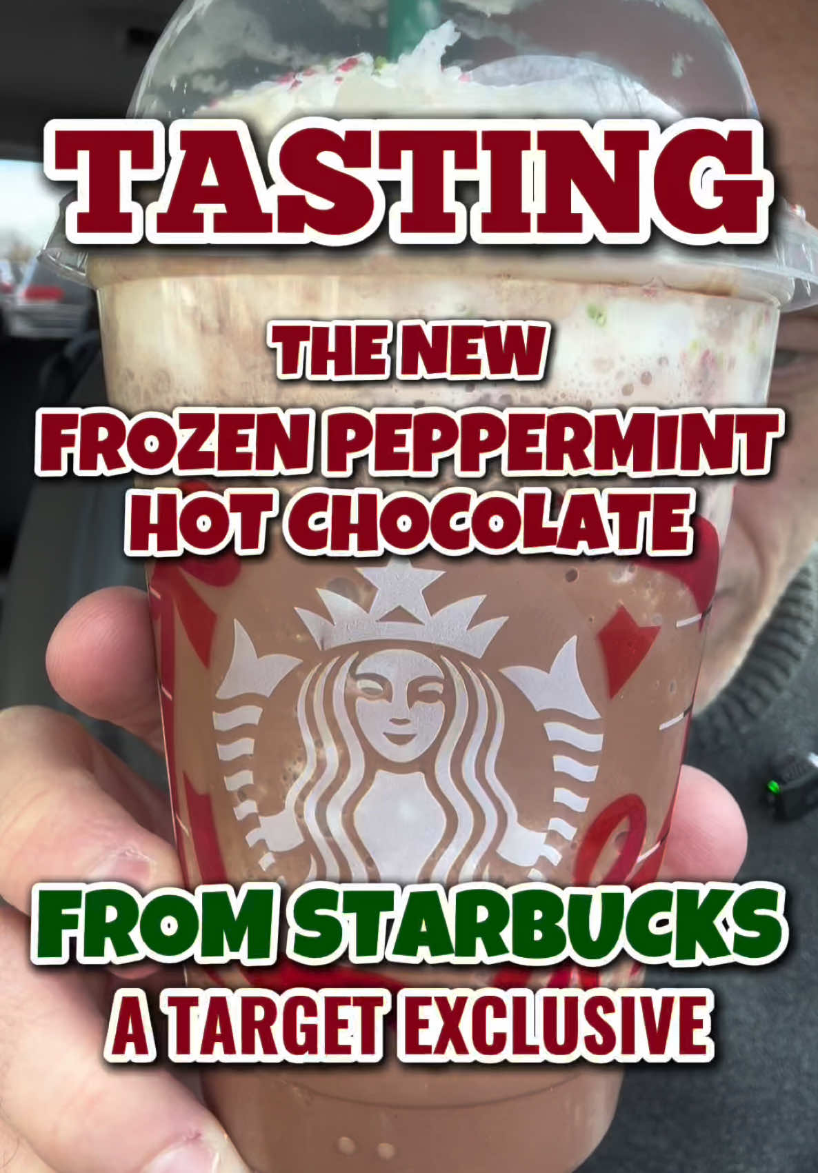 Tasting the NEW Limited Edition Frozen Peppermint Hot Chocolate from Starbucks available exclusively at Target.  Rating: 4 / 5 ⭐️ #starbucks #target #fypシ゚viral #frozenpepperminthotchocolate #fyp @Starbucks @target 