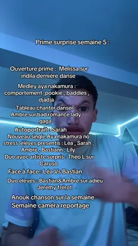 J’ai trop hâte ce prime ambre sur du lady gaga pour son tableau !!!! #staracademy #starac #prime #live #public 