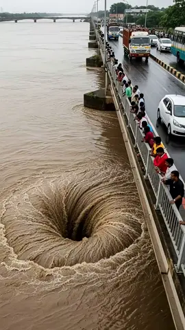 🏗️💥Sudden bridge collapse due to flooding causes massive damage!! ⚠️#BridgeCollapse 