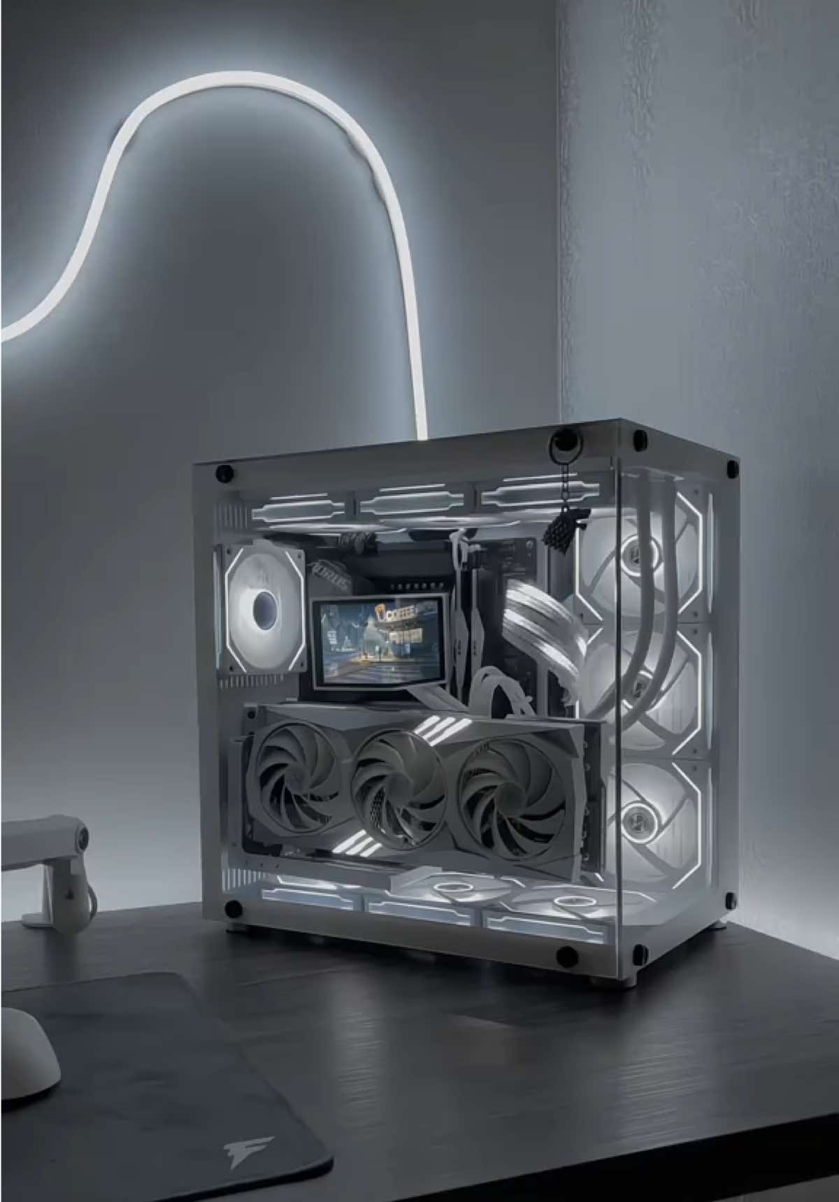 Add me on my new insta acc, link in my bio 🤍 #setup #whitesetup #setupgaming #GamingSetup #pc 