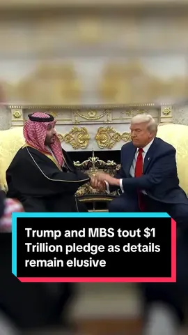 President #Trump and Saudi Crown Prince MBS touted a pledge for $1 trillion in commercial deals in the Oval Office Tuesday. The actual value of the deals is disputed, with signage putting the total at over $300 billion and the White House citing $600 billion. #politics #saudiarabia🇸🇦 #globalnews #investing 