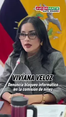 🚨 Viviana veloz denuncia bloqueo informático en la comisión de niñez  La presidenta de la comisión de niñez y adolescencia Viviana Veloz suspendió la sesión No. 047 tras denunciar que el equipo de comunicación institucional prohibió la cobertura de las comisiones de: ▪️ Niñez y Adolescencia  ▪️ Garantías Constitucionales 🛑 Veloz afirmó que la medida impide la transparencia y difusión de información, por lo que la sesión no continuará hasta que se rectifique esta orden.