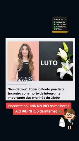 Nesta terça-feira, 18, Patrícia Poeta paralisou o encerramento do Encontro para confirmar a m0rte da caravanista Sandra, uma integrante importante da plateia nas manhãs do programa.  Em seguida, Patrícia Poeta ressaltou que Sandra acompanhava o Encontro desde o primeiro episódio gravado em São Paulo e enviou seus sentimentos à família.#tv #famosos #pfypシ #foryou #achadinhos  “Ela estava aqui desde o programa número um em terras paulistanas. Os meus sentimentos para a família dela”, disse a artista.