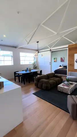 🏡 5/100 Dover Street, Cremorne  In what was once a warehouse and now a boutique collection of converted residences, this sunlit showpiece brings an exemplary standard of class and comfort to a lifestyle pocket that’s among Melbourne’s most vibrant. Discreetly tucked away behind a security fence with access via Victoria Avenue, the abode provides a rare opportunity to operate a business on a vast ground level while living in luxury above. A brilliantly open, multipurpose activity/office area is the lower floor’s light filled centre point, accompanied by a bathroom and robe lined bedroom pairing, a large laundry, and full length courtyard with a roller door to house two cars. With its original, steel frame windows and exposed trusses keeping industrial character alive, the upper storey’s entwined living and dining zones are flanked by a stone top kitchen with excellent storage, a 900mm Smeg cooker, and Bosch dishwasher, while a sizeable bedroom with its own ensuite proves ideal as a master. Augmented with timber floors, split system heating/cooling, and scope to use a wealth of space to add further accommodation, lifestyle appeal is simply second to none, with everything from bars and cafés to Church, Swan, and Chapel Streets, trains and trams, Yarra and Tan trails, Melbourne Park, and the MCG just steps away. #realestate #realestatetiktok #Lifestyle #warehouse #conversion