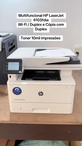 Multifuncional HP LaserJet 4103fdw Wi-Fi / Rede RJ45 / duplex automático impressão e na cópia / Toner para 10mil páginas compacta e rápida.  #impressoras #impressao #HP #laser #multifuncional 