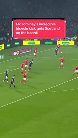 Just four minutes into the match, Scott McTominay pulls off the incredible bicycle kick to get Scotland on the board against Denmark! 