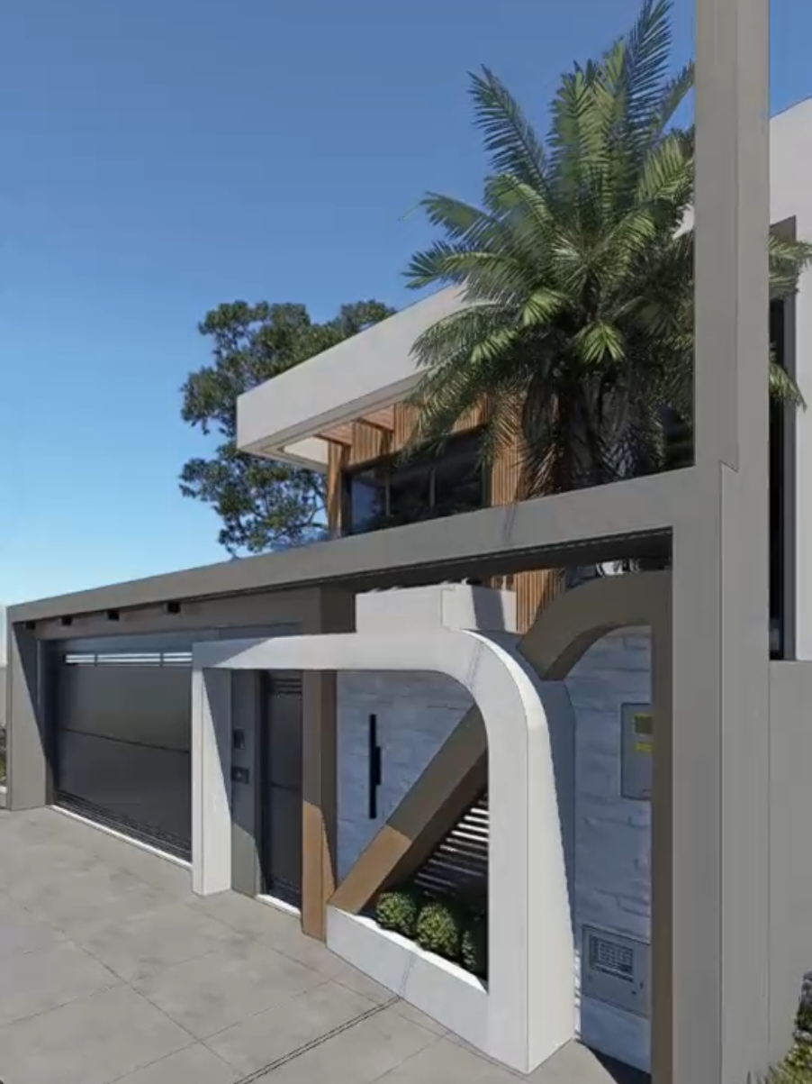 apresentando essa nova fachada com elementos em linhas curvas e linhas em diagonais, oque acharam? deixe nos comentários  #fachadasincriveis #fachadasdecasas #facadedesign #facade #fachadasbonitas                  