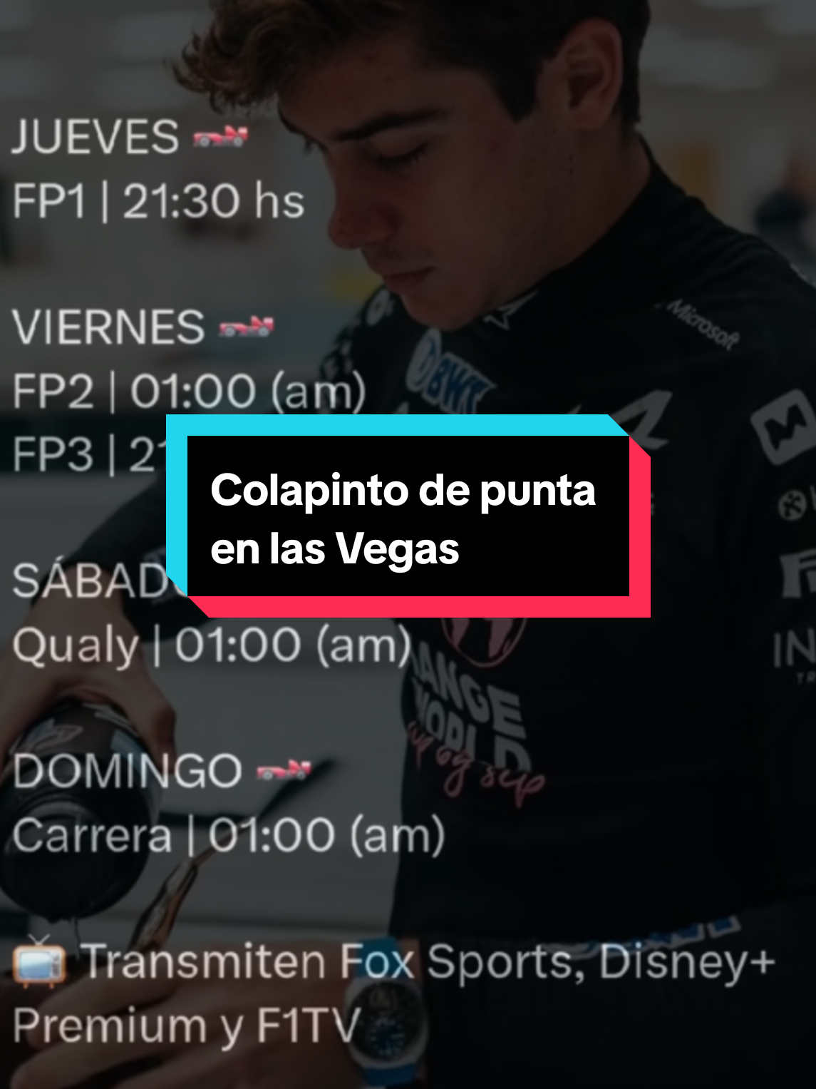 Colapinto de punta en las Vegas #f1 #argentina #colapinto 