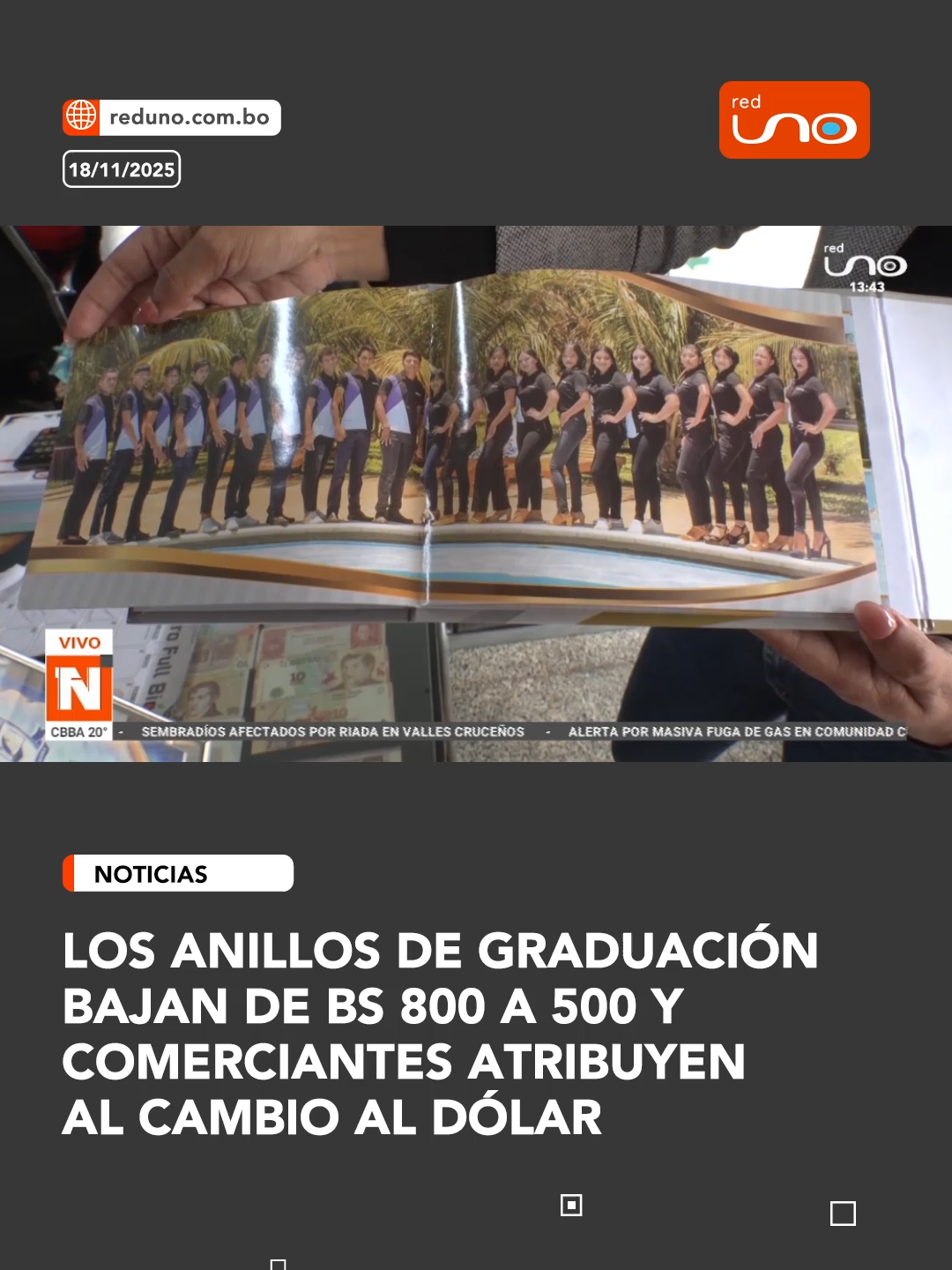 #Noticias│Joyeros reportan una reducción en los precios de anillos de graduación, que ahora se venden desde Bs 500, impulsada por la fluctuación del dólar. La demanda crece de forma gradual en plena temporada de promociones. #RedUno #Notivisión #RedUnoDigital #Economía #Dólar