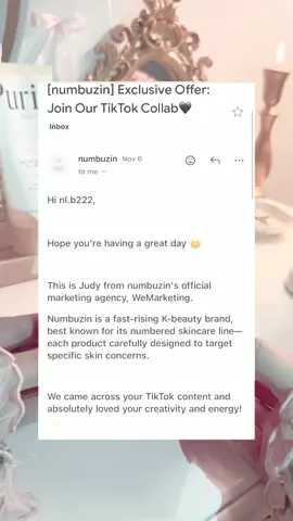 Thank you Numbuzin for trusting me , can’t wait to review these goodies 🎀 you can use my yesstyle code : BLUSH222                  #numbuzin #pr #fyp #numbuzinserum @numbuzin @numbuzin_mkt #yesstyleinfluencers 