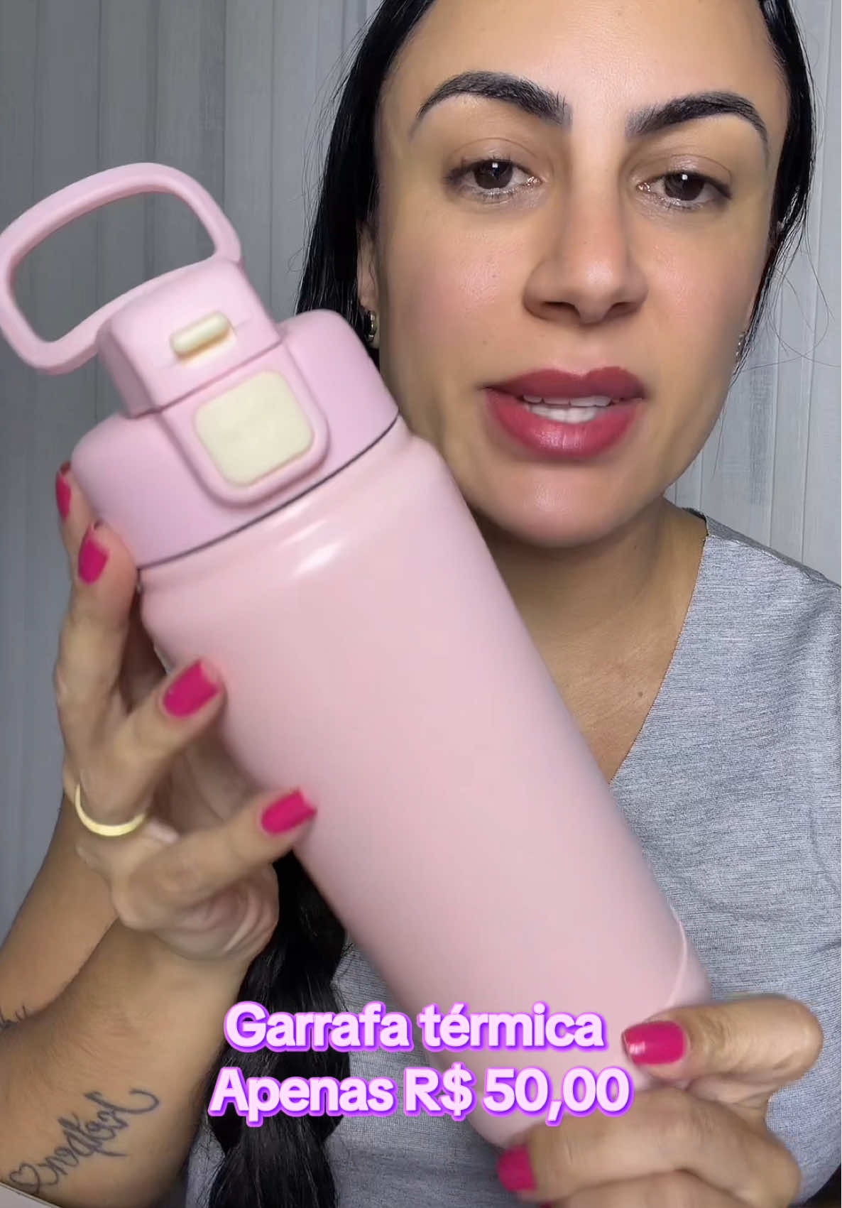 Heype Garrafa térmica 800ml inoxidável. Com trava anti vazamento. . #garrafatermica #garrafa #acoinoxidavel #tiktokshopbrasil 