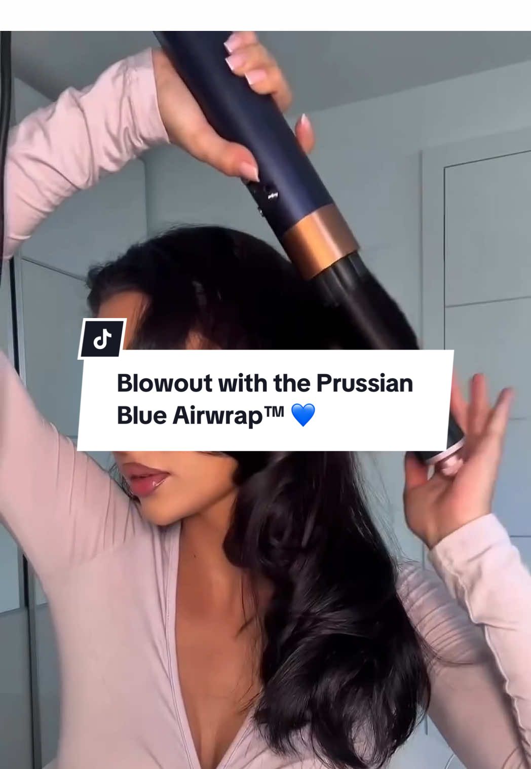 Feed-worthy glam. The Dyson Airwrap™ in our Prussian blue colorway is available exclusively from Dyson to help you create all your holiday looks this season.      🎥: @Diellza  #dyson #airwrap #blowout 