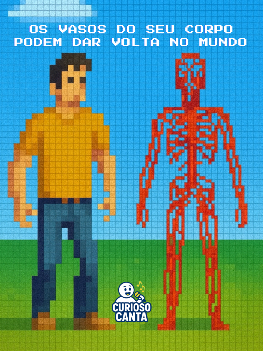 🧠✨ Curioso Canta trazendo aquela que ninguém te contou: se você esticasse todos os vasos do seu corpo, dava pra dar mais de DUAS voltas na Terra! 😳🌍 Sim, você é praticamente um planeta ambulante de tubinhos! Comenta aí qual curiosidade você quer ver no próximo vídeo — quem sabe não vira música? 🎶🔥 #curiosidades #curiosocanta #biologia #corpohumano #fy 