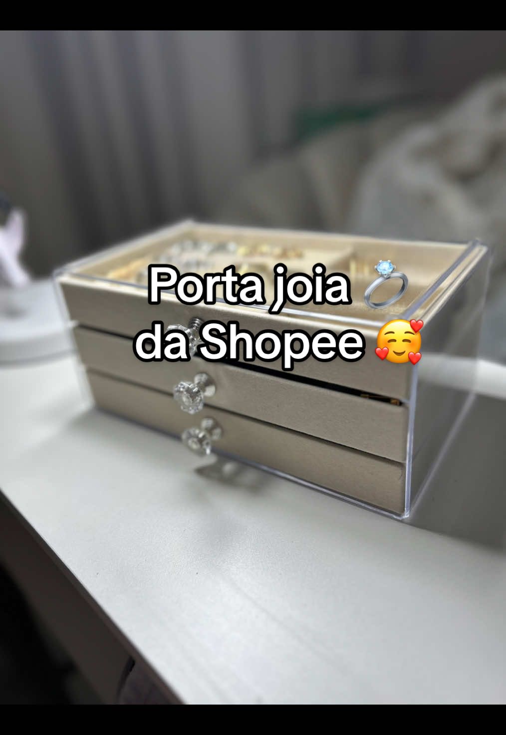Comprei o famoso porta joia da Shopee.. eu amei 😻 valeu super a pena 🤌🏻 #portajoia #shopee #fy #for 