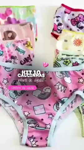 Kit 10 Calcinha Infantil com Forro algodão Estampada De 1 a 9 Anos Conforto meninas criança  #calcinhainfantil #roupasinfantis #modainfantil #calcinhaalgodao #roupasparacriancas